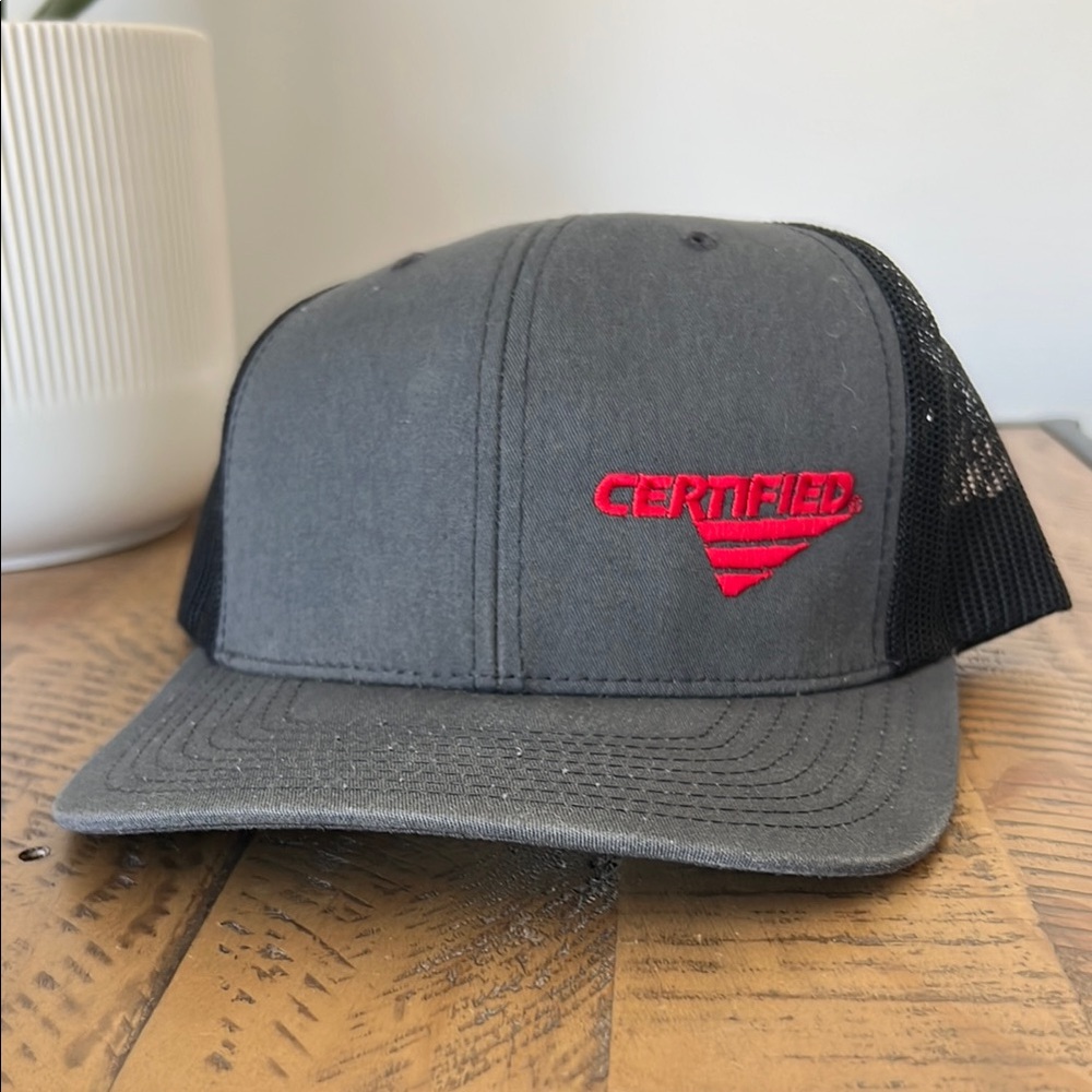 Gray and Black Certified Trucker Hat